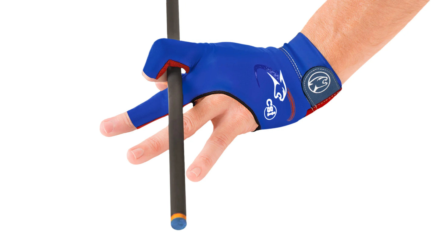 Predator Second Skin Billiard Glove USPBS Blue and Red - Left Hand