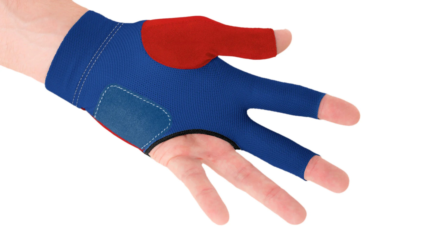 Predator Second Skin Billiard Glove USPBS Red with Blue- Left Hand