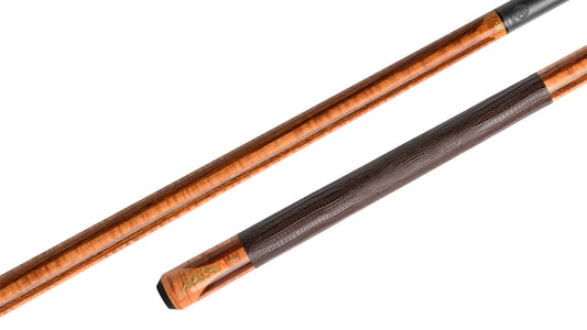 Predator P3 Aura Golden Stained Curly Maple & Bocote Pool Cue - Lizard Grain Leather Wrap