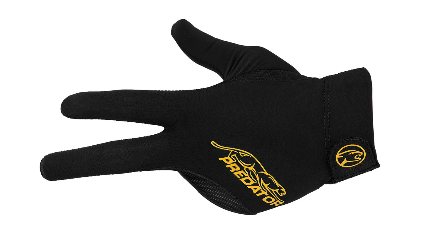 Predator Second Skin Black & Yellow Billiard Glove with Closed Fingers - Left Hand