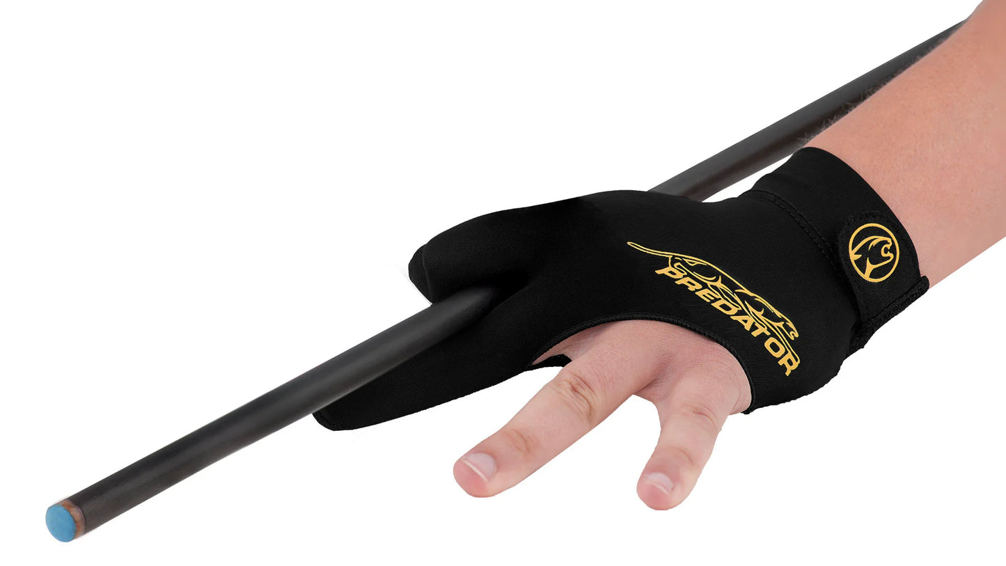 Predator Second Skin Black & Yellow Billiard Glove with Closed Fingers - Left Hand